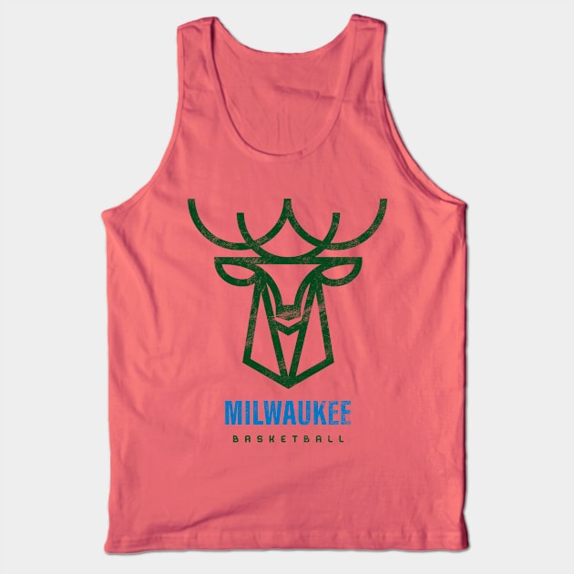 Milwaukee Bucks Modern Logo, Buck Wild Basketball Tank Top by BooTeeQue